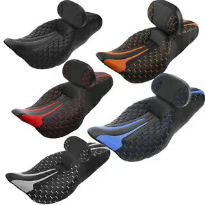 運転席&助手席&ライダー背もたれパッド ハーレー CVO ロードグライド 09-23 に適合 Driver Passenger Seat & Rider Backrest Pad Fit For Harley CVO Road Glide 09-23 【並行輸入品】
