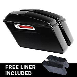 ブラックサドルバッグ 6x9インチ スピーカーグリル ハーレーツーリングストリートグライド 14-24 23用 Black Saddlebags 6x9\