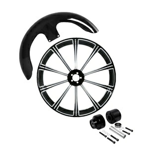 21 インチ フロント ホイール リム シングル ディスク ハブ フェンダー付き ハーレー ロード グライド 08-24 に適合 21'' Front Wheel Rim Single Disc Hub W/ Fender Fit For Harley Road Glide 08-24 【並行輸入品】