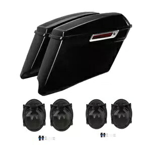 4 インチストレッチハードサドルバッグとデュアル 5x7 インチスピーカーはハーレーツーリング 14-24 に適合します。 4'' Stretched Hard Saddlebags & Dual 5x7\