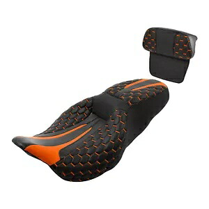 ブラック + オレンジ運転席背もたれハーレーロードキング 2014-2023 に適合 Black+Orange Driver Passenger Seat Backrest Fit For Harley Road King 2014-2023 【並行輸入品】