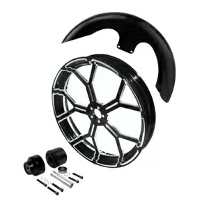 23 インチ フロント ホイール リム シングルハブ フェンダー付き ハーレー ロード ストリート グライド 08-23 に適合 23'' Front Wheel Rim w/ Single Hub Fender Fit For Harley Road Street Glide 08-23 【並行輸入品】