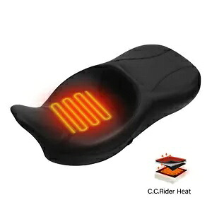 ヒーター付き運転席助手席ハーレーツーリングロードエレクトラグライド 2009-2024 に適合 Heated Driver Passenger Seat Fit For Harley Touring Road Electra Glide 2009-2024 【並行輸入品】