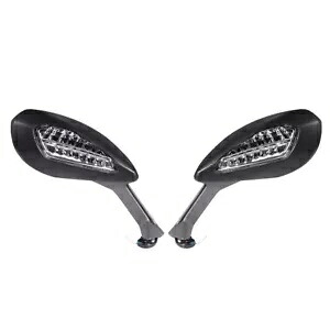 バックミラーアンバーターンシグナルライトドゥカティ 1299 パニガーレ S 15-18 に適合 Rear View Mirrors Amber Turn Signal Light Fit For Ducati 1299 Panigale S 15-18 【並行輸入品】