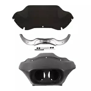 マットインナー & アウターフェアリングフロントガラス & トリムハーレーロードグライド 04-13 12 に適合 Matt Inner & Outer Fairing Windshield & Trim Fit For Harley Road Glide 04-13 12 【並行輸入品】