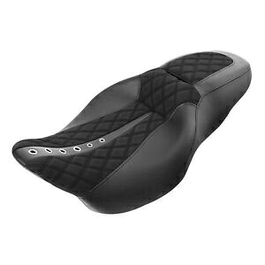 ブラック 運転席 助手席 ピリオン ハーレー ツーリング ストリート グライド 2009 以降に適合 Black Driver Passenger Seat Pillion Fit For Harley Touring Street Glide 2009-up 【並行輸入品】