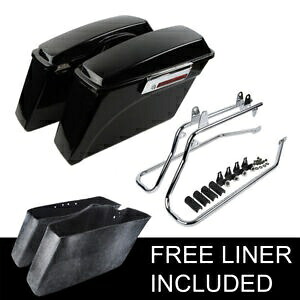 ハードサドルバッグサドルバッグクローム変換ブラケットハーレーソフテイル 84-17 に適合 Hard Saddlebag Saddle Bag Chrome Conversion Bracket Fit For Harley Softail 84-17 【並行輸入品】