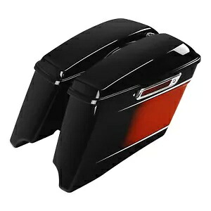 4インチ サドルバッグ ハーレー ストリート グライド 14-24 サンセットオレンジ/サンセットブラックフェードに適合 4\