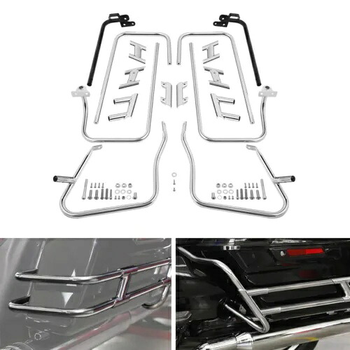 クローム サドルバッグ ブラケット ガード セット サポート バー ハーレー ツーリング 2014-2024 に適合 Chrome Saddlebags Bracket Guard Set Support Bar Fit For Harley Touring 2014-2024 【並行輸入品】