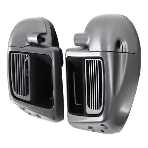 下部ベントフェアリング ハーレーツーリング 2014 以降に適合 ビレットシルバー ビビッドブラック Lower Vented Fairing Fit For Harley Touring 2014-later Billet Silver Vivid Black 【並行輸入品】