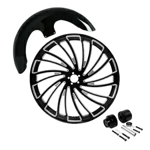 23 インチフロントホイールリムシングルハブ + フロントフェンダーハーレーロードグライド 2008-2023 に適合 23'' Front Wheel Rim Single Hub+Front Fender Fit For Harley Road Glide 2008-2023 【並行輸入品】