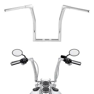 クローム 16インチ ライズ エイプ ハンガー 1.25インチ ハンドルバー ハーレー ソフテイル ファットボーイ 18-23用 Chrome 16\
