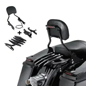 シーシーバーバックレスト荷物ラックライトドッキングフィットハーレーロードキング 2014-2024 Sissy Bar Backrest Luggage Rack Light Docking Fit For Harley Road King 2014-2024 【並行輸入品】