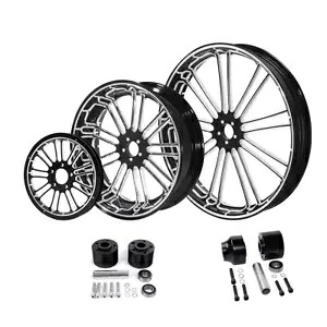 23 インチ フロント 18 インチ リア ホイール リム ハブ プーリー ハーレー ロードキング 非 ABS 08-23 に適合 23'' Front 18'' Rear Wheel Rim Hub Pulley Fit For Harley Road King non ABS 08-23 【並行輸入品】