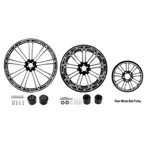 23 インチ フロント 18 インチ リア ホイール リム & ハブ ベルト プーリー ハーレー ロード グライド 08-24 に適合 23'' Front 18'' Rear Wheel Rim & Hub Belt Pulley Fit For Harley Road Glide 08-24 【並行輸入品】