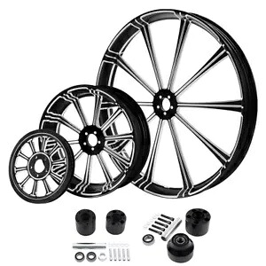 32 インチ フロント 18 インチ リア ホイール リム シングル ハブ プーリー ハーレー ロード グライド 08 以降に適合 32'' Front 18'' Rear Wheel Rim Single Hub Pulley Fit For Harley Road Glide 08-Up 【並行輸入品】