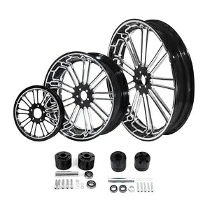 21 インチフロント + 18 インチリアホイールリムデュアルハブプーリーハーレーロードキング 08-23 に適合 21'' Front + 18'' Rear Wheel Rim Dual Hub Pulley Fit For Harley Road King 08-23 【並行輸入品】