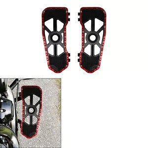 ドライバー フロアボード フットボード ハーレー ツーリング ロード グライド 09-24 ブラック レッドに適合 Driver Floorboards Footboards Fit For Harley Touring Road Glide 09-24 Black Red 【並行輸入品】