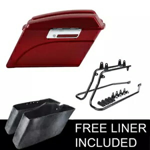 レッドハードサドルバッグサドルバッグブラケットキットハーレーソフテイルデラックス84-17に適合 Red Hard Saddlebags Saddle Bags Bracket Kit Fit For Harley Softail Deluxe 84-17 【並行輸入品】