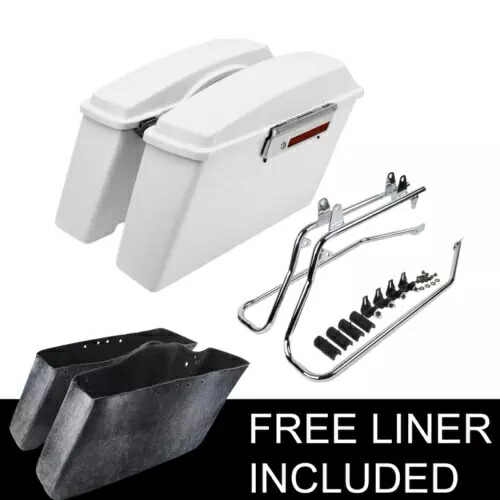 ホワイトハードサドルバッグサドルバッグ変換ブラケットハーレーソフテイル 84-17 に適合 White Hard Saddlebags Saddle Bag Conversion Bracket Fit For Harley Softail 84-17 【並行輸入品】
