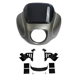 フロントフェアリングフロントガラス+ブラケットハーレーローライダー18-23インダストリアルグレーに適合 Front Fairing Windshield+Bracket Fit For Harley Low Rider 18-23 Industrial Gray 【並行輸入品】