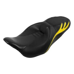 運転席助手席ハーレーツーリングストリートグライド 2009-2023 ブラック + イエロー Driver Passenger Seat Fit For Harley Touring Street Glide 2009-2023 Black+Yellow 【並行輸入品】