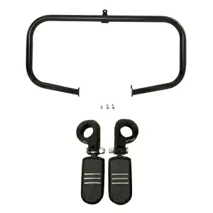 ブラック ハイウェイ エンジン クラッシュ バー & フットペグ ハーレー ツーリング ロードキング 09-24 に適合 Black Highway Engine Crash Bar & Footpegs Fit For Harley Touring Road King 09-24 【並行輸入品】
