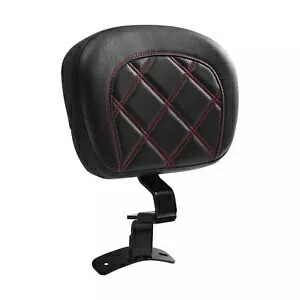 ブラックレッドフロントライダーバックレストパッドハーレーツーリングロードキンググライド09-Upに適合 Black Red Front Rider Backrest Pad Fit For Harley Touring Road King Glide 09-Up 【並行輸入品】