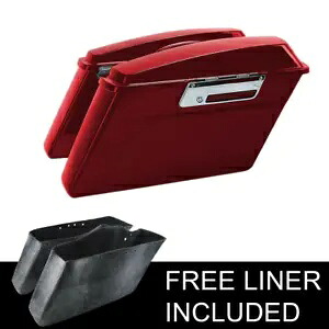 レッドハードサドルバッグサドルバッグハーレーエレクトラストリートロードグライド94-13 12に適合 Red Hard Saddle Bags Saddlebag Fit For Harley Electra Street Road Glide 94-13 12 【並行輸入品】