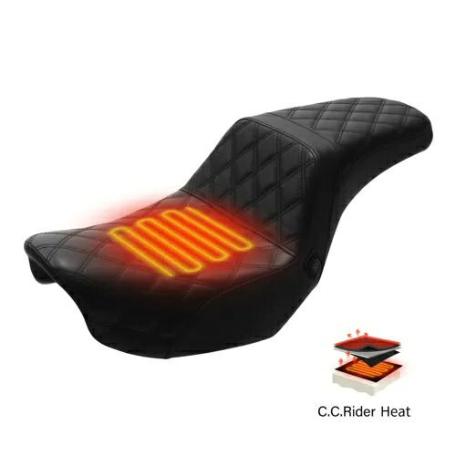 ヒーター付き運転席&助手席ハーレー ダイナ ローライダー ストリート ボブ 06-17 米国に適合 Heated Driver & Passenger Seat Fit For Harley Dyna Low Rider Street Bob 06-17 US 【並行輸入品】