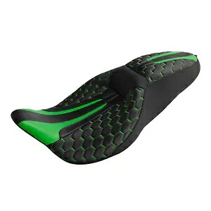 ブラック + グリーン運転席助手席ハーレーツーリングロードキンググライド 2009-23 に適合 Black+Green Driver Passenger Seat Fit For Harley Touring Road King Glide 2009-23 【並行輸入品】