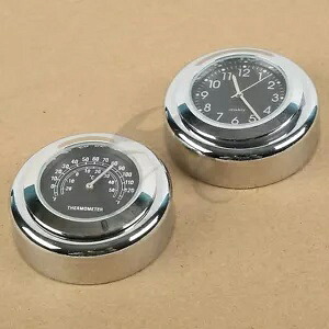 モーターフロントガラスフロントガラスブラックダイヤル温度温度計時計フィットハーレー新しい Motor Windshield Windscreen Black Dial Temp Thermometer Clock Fit For Harley New 【並行輸入品】