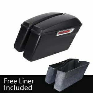 マットブラックハードサドルバッグハーレーツーリングエレクトラグライドロードキング14-24に適合 Matte Black Hard Saddlebags Fit For Harley Touring Electra Glide Road King 14-24 【並行輸入品】