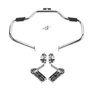 口ひげエンジンガードクラッシュバー&フットペグハーレーソフテイルスリムFLS 00-17に適合 Mustache Engine Guard Crash Bar & Footpegs Fit For Harley Softail Slim FLS 00-17 【並行輸入品】