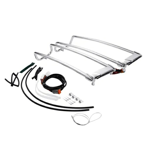 クロームサドルバッグ蓋トップレールハーレーツーリングエレクトラストリートグライド94-13に適合 Chrome Saddlebag Lid Top Rail Fit For Harley Touring Electra Street Glide 94-13 【並行輸入品】