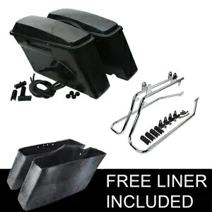 未塗装サドルバッグ & 変換ブラケット ハーレー ソフテイル ファットボーイ 84-17 16 に適合 Unpainted Saddlebags & Conversion Bracket Fit For Harley Softail Fatboy 84-17 16 【並行輸入品】