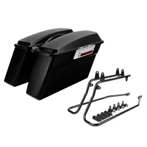 ハードサドルバッグブラック変換ブラケットキットハーレーソフテイル 1984-2017 米国に適合 Hard Saddlebags Black Conversion Bracket Kit Fit For Harley Softail 1984-2017 US 【並行輸入品】