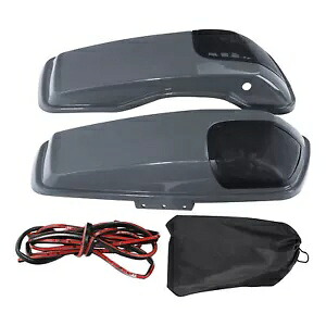 サドルバッグ蓋スピーカーカットアウトハーレーツーリング 2014-2024 23 ガンシップグレーに適合 Saddlebags Lids Speaker Cutout Fit For Harley Touring 2014-2024 23 Gunship Gray 【並行輸入品】
