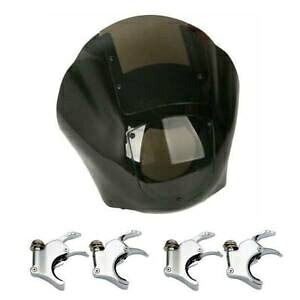 クォーターフェアリングスモークフロントガラススクリーン 49 ミリメートルフォーククランプハーレースポーツスター XL Quarter Fairing Smoke Windshield Screen 49mm Fork Clamp For Harley Sportster XL 【並行輸入品】