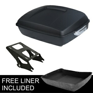 マットチョップドパックトランク+マウントラックハーレーツアーパックストリートグライド14-23に適合 Matte Chopped Pack Trunk + Mount Rack Fit For Harley Tour Pak Street Glide 14-23 【並行輸入品】