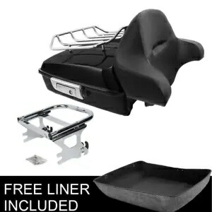 チョップドパック トランク バックレスト + マウントラック ハーレー ツアーパック ツーリング 97-08 に適合 Chopped Pack Trunk Backrest + Mount Rack Fit For Harley Tour Pak Touring 97-08 【並行輸入品】