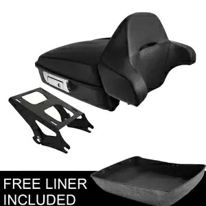 マットブラックみじん切りトランク背もたれラック ハーレーツアーパックロードキング14-23用 Matte Black Chopped Trunk Backrest Rack Fit For Harley Tour Pak Road King 14-23 【並行輸入品】