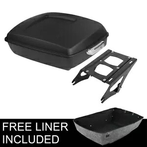 マットブラックチョップドパックトランク&マウントラックハーレーロードキンググライド14-23用 Matte Black Chopped Pack Trunk & Mount Rack Fit For Harley Road King Glide 14-23 【並行輸入品】