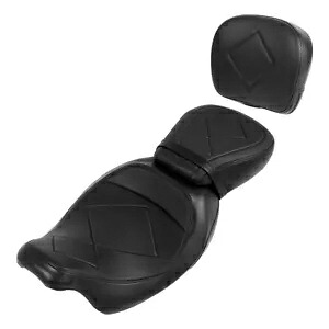 運転席+助手席 + バックレスト ハーレーツーリングストリートグライド 09-23 ブラックに適合 Driver Passenger Seat + Backrest Fit For Harley Touring Street Glide 09-23 Black 【並行輸入品】