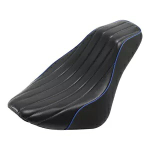 ドライバー ライダー シート ハーレー ソフテイル スリム ストリート ボブ FXBB 18-23 ブラック ブルーに適合 Driver Rider Seat Fit For Harley Softail Slim Street Bob FXBB 18-23 Black Blue 【並行輸入品】