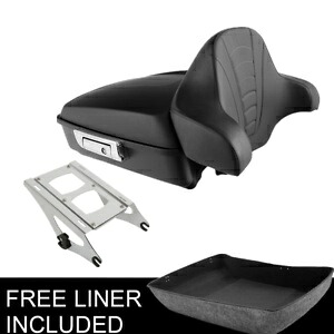 マットチョップトランクバックレストマウントラックハーレーツアーパックロードキング14-24に適合 Matte Chopped Trunk Backrest Mount Rack Fit For Harley Tour Pak Road King 14-24 【並行輸入品】
