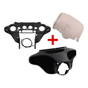 バットウィング インナーアウターフェアリング 8インチ フロントガラス ハーレーツーリング ストリートグライド 96-13用 Batwing Inner Outer Fairing 8\