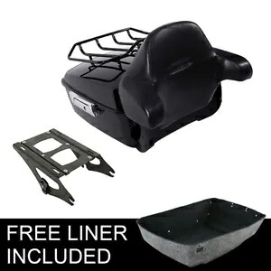 キングパック トランク バックレスト パッド & ラック ハーレー ツアー パック ロード グライド 2014 年以降に適合 King Pack Trunk Backrest Pad & Rack Fit For Harley Tour Pak Road Glide 2014-Up 【並行輸入品】
