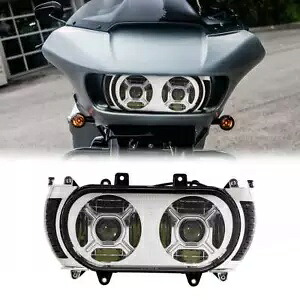 デュアル LED ヘッドライト アセンブリ & ターンシグナルライト ハーレー ロード グライド 15-23 に適合 Dual LED Headlight Assembly & Turn Signal Light Fit For Harley Road Glide 15-23 【並行輸入品】