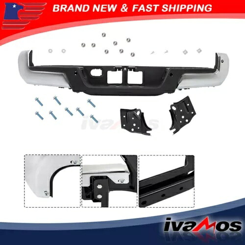 リアステップバンパー クロムスチール センサー穴付き 新品 2016-2023 トヨタ タコマ用 Rear Step Bumper Chrome Steel W/ Sensor Holes NEW For 2016-2023 Toyota Tacoma 【並行輸入品】